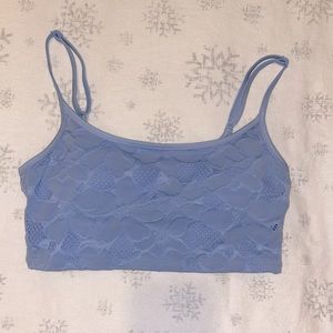 Aerie Scoop Neck Long Line Jacquard Bikini Top